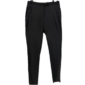 Adam by Adam Lippes Women's Straight leg Moto Dress Pants Ankle Zip Black Sz 8